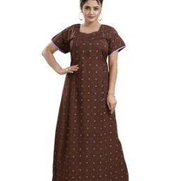 Micro-Print Round-Neck Nighti-image-70