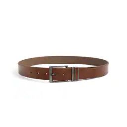 Men Leather Belt with Pin-Buckle Closure-image-20
