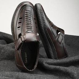 Men Laser-Cut Shoe-Style Sandals-image-50