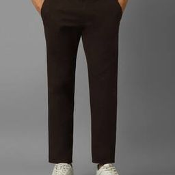 louis philippe Men Tapered Fit Flat-Front Trousers-picture-4