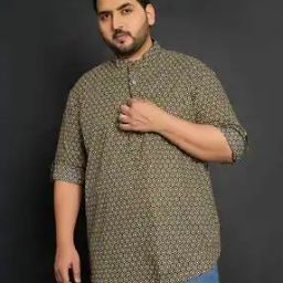 Men Geometric Short Kurta-image-97