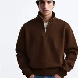mischief monkey Men Oversized Fit Sweatshirt with Zip Accent-picture-19