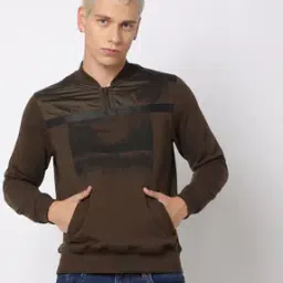 Brand Print Sweatshirt with Kangaroo Pocket-image-49
