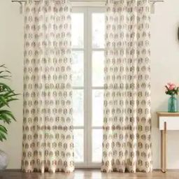 Set of 2 Printed Sheer Door Curtains-17
