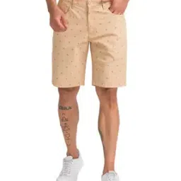Men Micro Print Regular Fit Bermuda Shorts-image-35