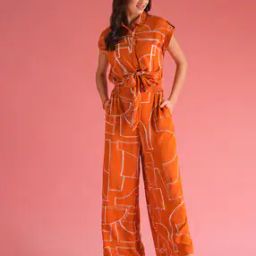 Women Printed Jumpsuit with Insert Pockets-image-73