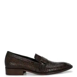 carlo romano Men Croc-Embossed Genuine Leather Penny Loafers-picture-20