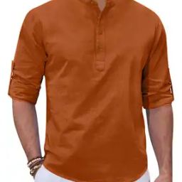 Men Short Kurta with Mandarin Collar-image-83