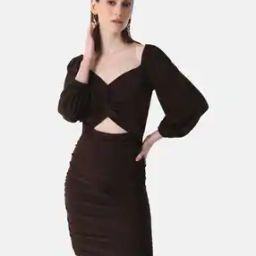 V-Neck Bodycon Dress with Cut-Out-image-11