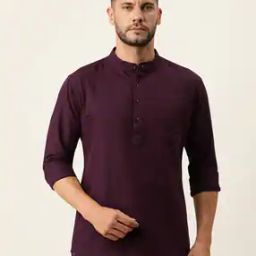 Men Regular Fit Short Kurta with Patch Pocket-image-51