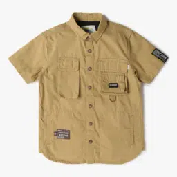 Boys Button-Down Regular Fit Cargo Shirt-image-63
