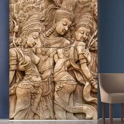 White Ladies & Man Statue Mural Wallpaper-11