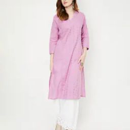 Women V-Neck A-Line Kurta-image-43