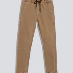 Mid-Wash Jogger Jeans with Drawstring Waist-picture-7