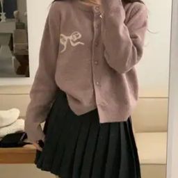 Women Ribbed Round-Neck Cardigan-image-48