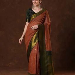 Women Woven Saree with Contrast Border-image-88