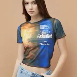 ginger by lifestyle Regular Fit Printed Crop T-Shirt-picture-22