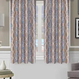 Set of 2 Leaf Print Window Curtains with Eyelets-picture-19