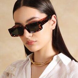 Women Rectangular Stylised Lens Sunglasses-image-49