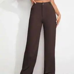 Women Flat-Front Straight Fit Trousers-picture-31