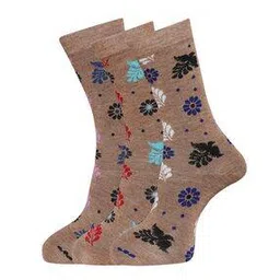 Pack of 3 Floral Print Mid-Calf Length Socks-image-96