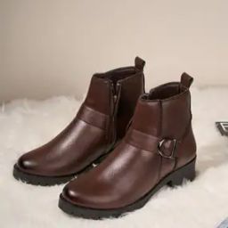 Women Ankle-Length Boots with Round Toes-image-67