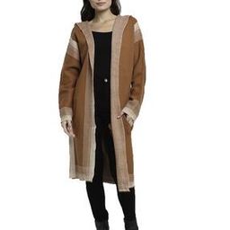 Striped Open-Front Hooded Shrug-22