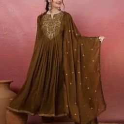 Women Round-Neck Anarkali Kurta Set-image-27