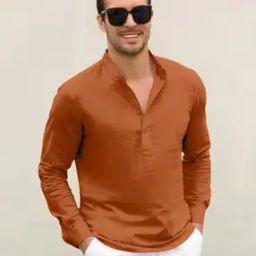 Men Regular Fit Short Kurta with Mandarin Collar-image-116