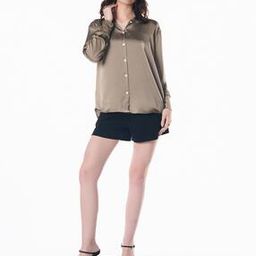 Women Regular Fit Shirt with Spread Collar-image-5