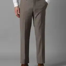 Flat Front Trousers with Insert Pockets-image-3