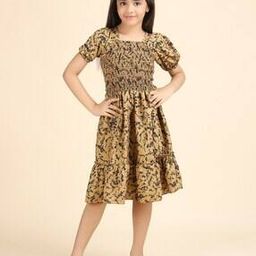 Girls Crepe Fit and Flare Dress-image-77