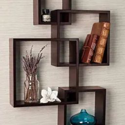 Set of 4 Handicraft Wooden Wall Rack Shelves-2