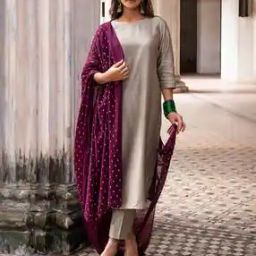 Women  Embroidery A-line Kurta with Pants & Dupatta-image-36