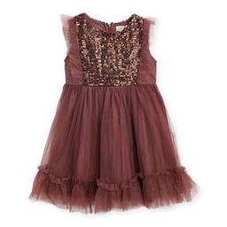 Netted A-line Dress with Sequins-image-30