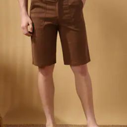 Men Mid-Rise Regular Fit Flat-Front City Shorts-26