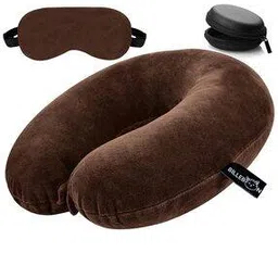 Memory Foam Travel Neck Pillow with Button Closure-92