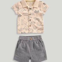 mothercare Boys Printed Shirt & Shorts Set-picture-16