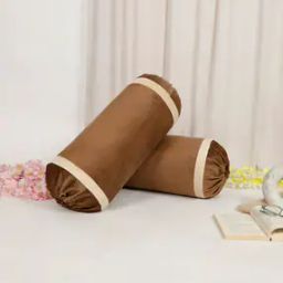 Set of 2 Velvet Foil Work Bolster cover 15" x 30"-17