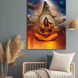 Hanuman Meditative Framed Canvas Wall Art Painting-image-85