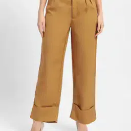 Women Relaxed Fit Pleat-Front Trousers-image-46