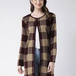 Checked Shrug with Snap Button Closures-42