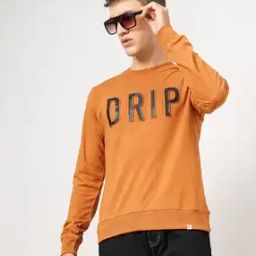 Men Typographic Print Slim Fit Crew-Neck Sweatshirt-image-30