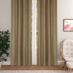 the conversion Set of 2 Blackout Plain Eyelet Long Door Curtains-picture-2