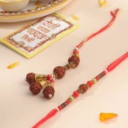  Set of 2 Artificial Stones and Beads Rakhi Set -0