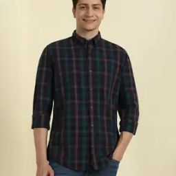 Men Checked Regular Fit Shirt-image-3