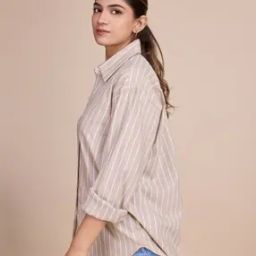 Stripes Shirt With Roll up Sleeves-image-9