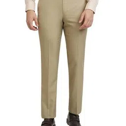 park avenue Men Flat-Front Slim Fit Trousers-picture-10