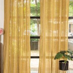 urban space Pack of 2 Striped Door Curtains-picture-0