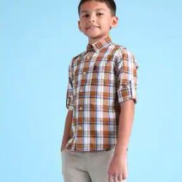 Boys Checked Regular Fit Cotton Shirt-image-79